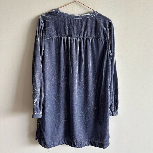 Anthropologie Womens 3/4 Sleeve Velvet Oversize Dress Gray Blue Size Small - Picture 11 of 11